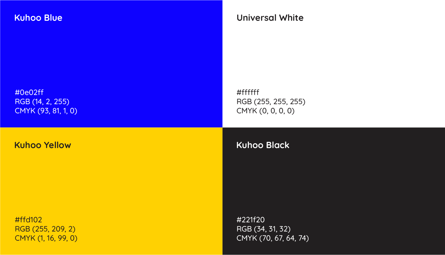 Kuhoo brand identity design color palette