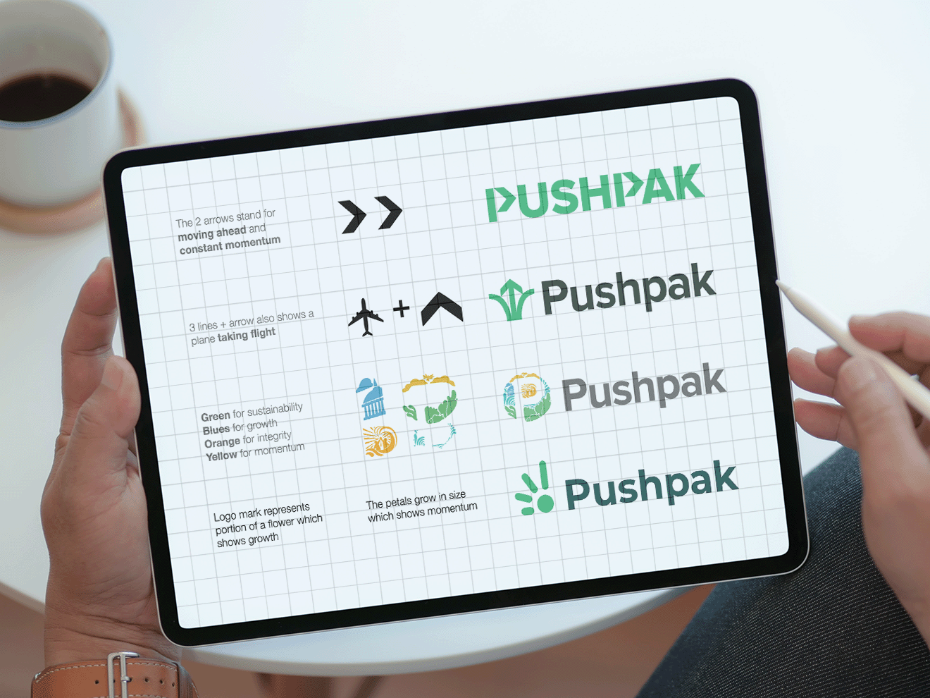 Pushpak Brand Identity Logo